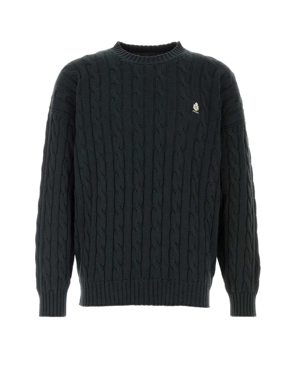 Prada Black Crew Neck Sweaters for men