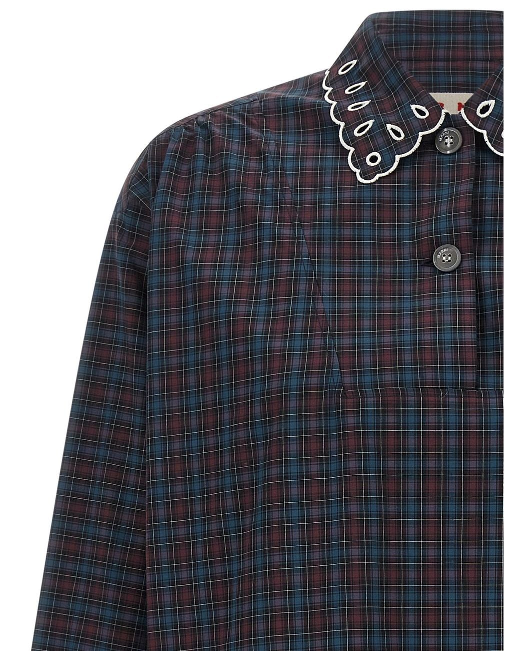 Marni Blue Sangallo Embroidery Shirt
