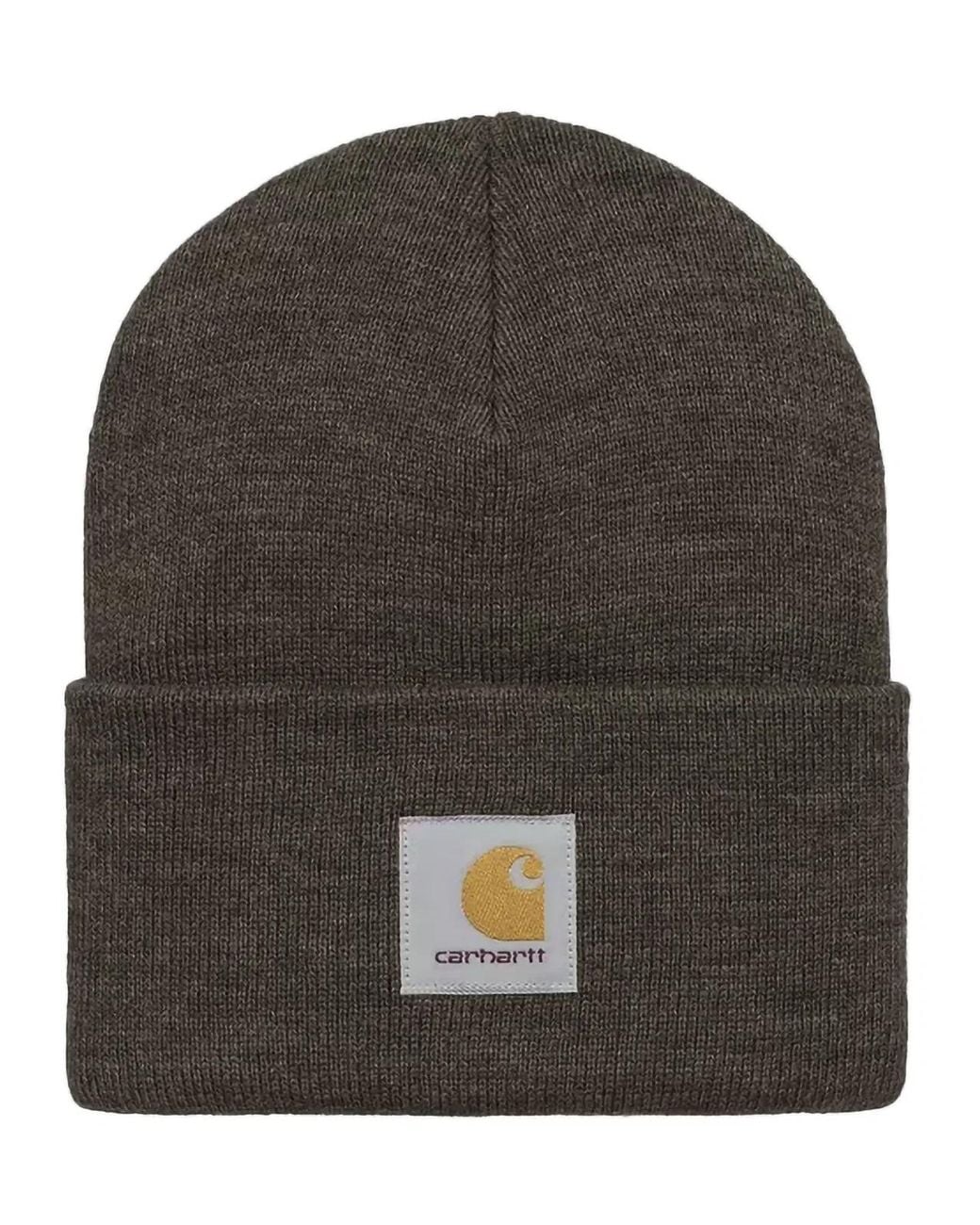 Carhartt Gray Hat With Turn-Up And Logo Label