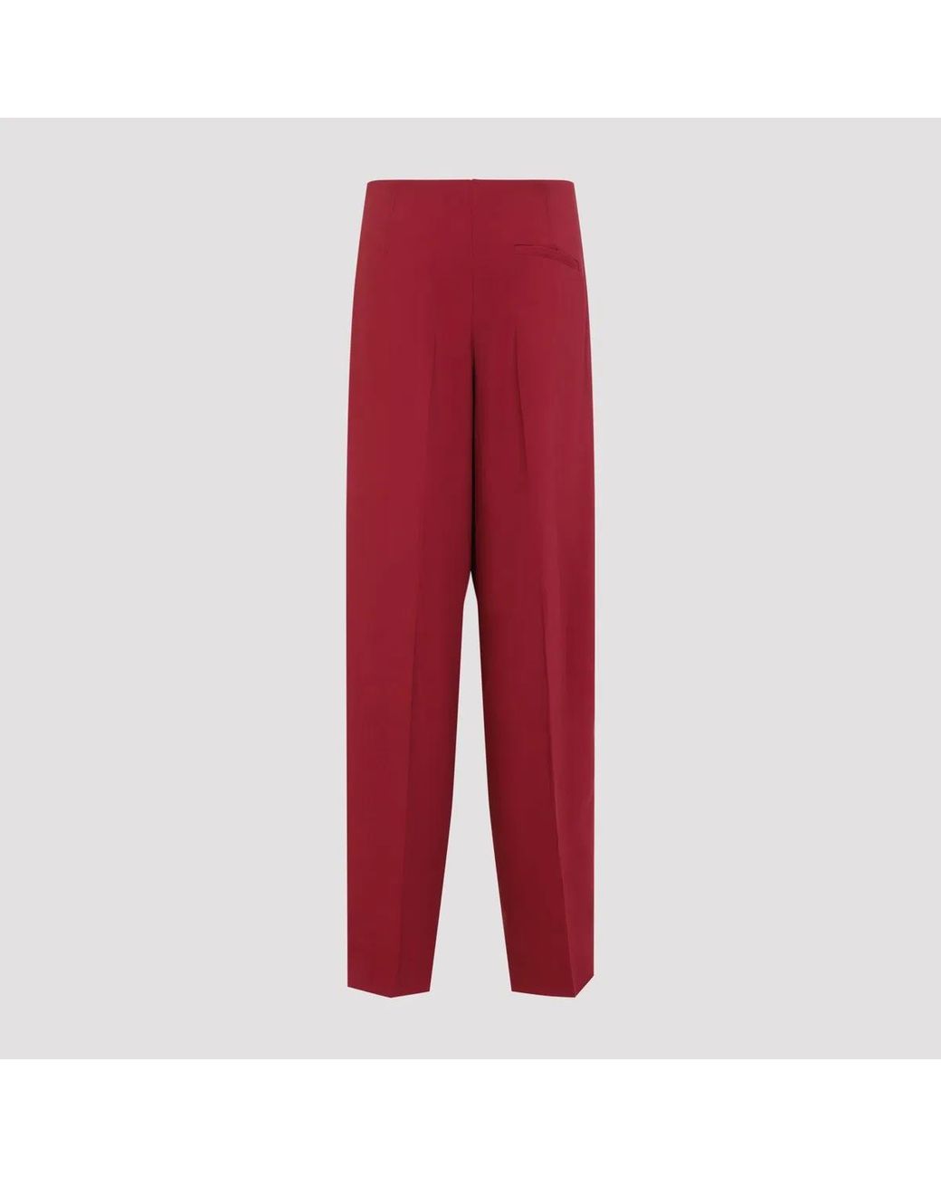 Alberta Ferretti Red Cady Straight Pants