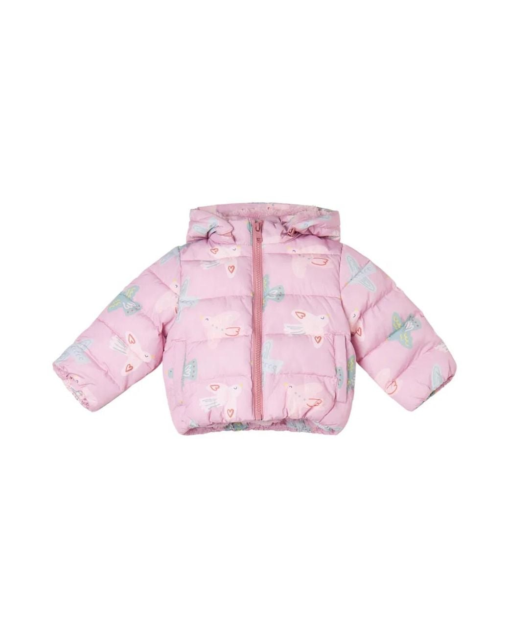Stella McCartney Pink Down Jacket "Birds"