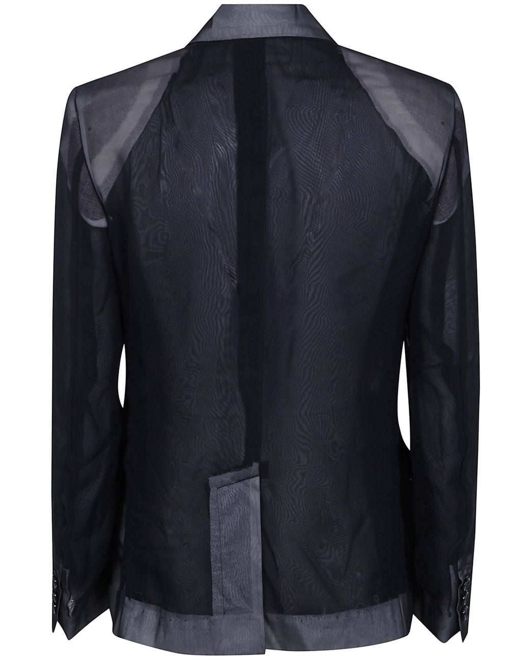 Comme des Garçons Black Polyester Georgette Thin Classic Blazer Jacket