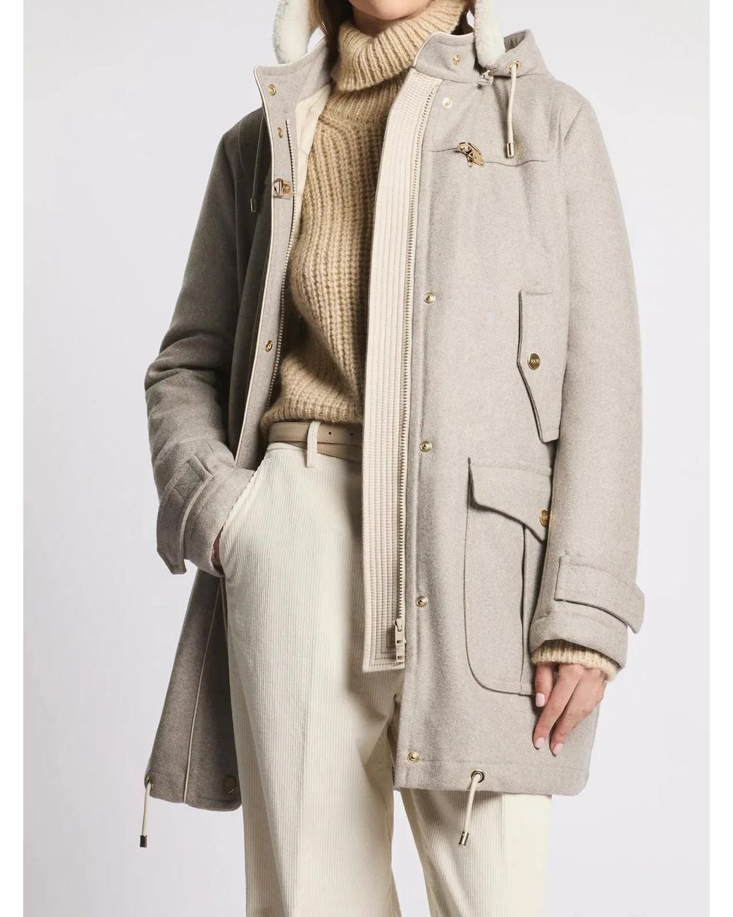 Fay Natural Wool And Cashmere Parka