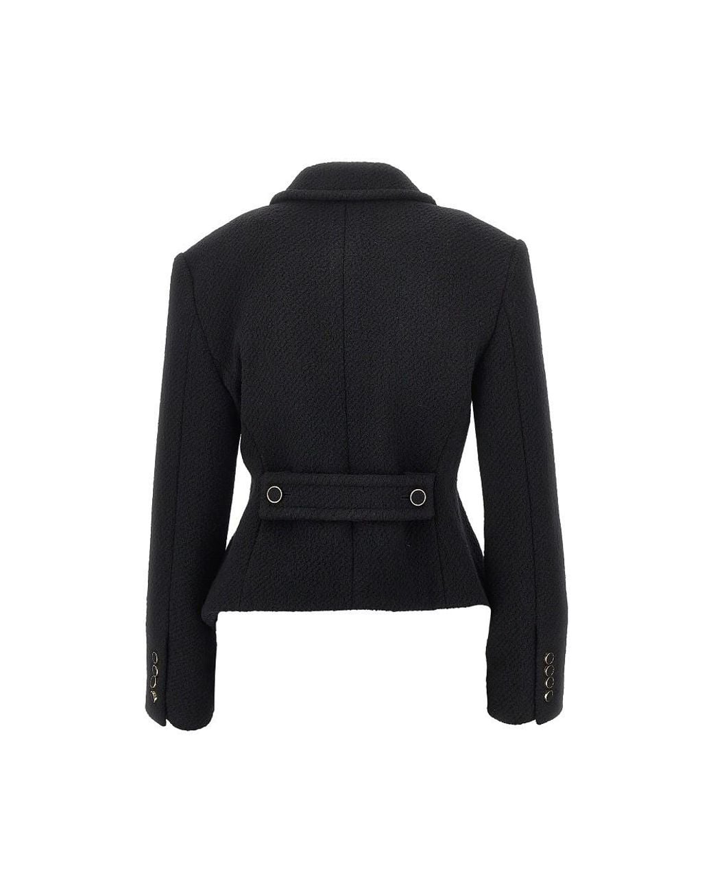 Chloé Black Bouclé Wool Slim Fit Jacket