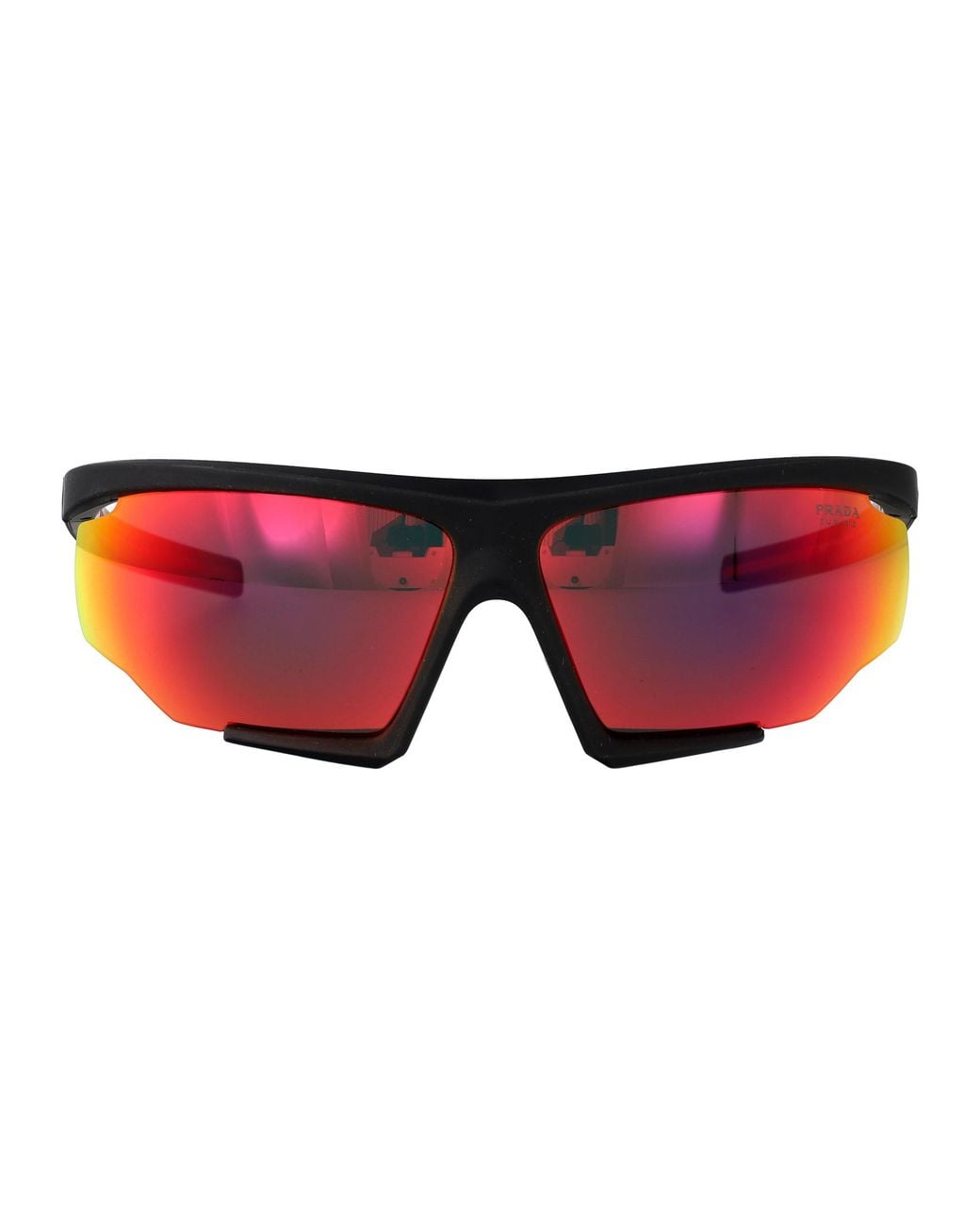 Prada Linea Rossa Red Rubber Injected Sunglasses for men