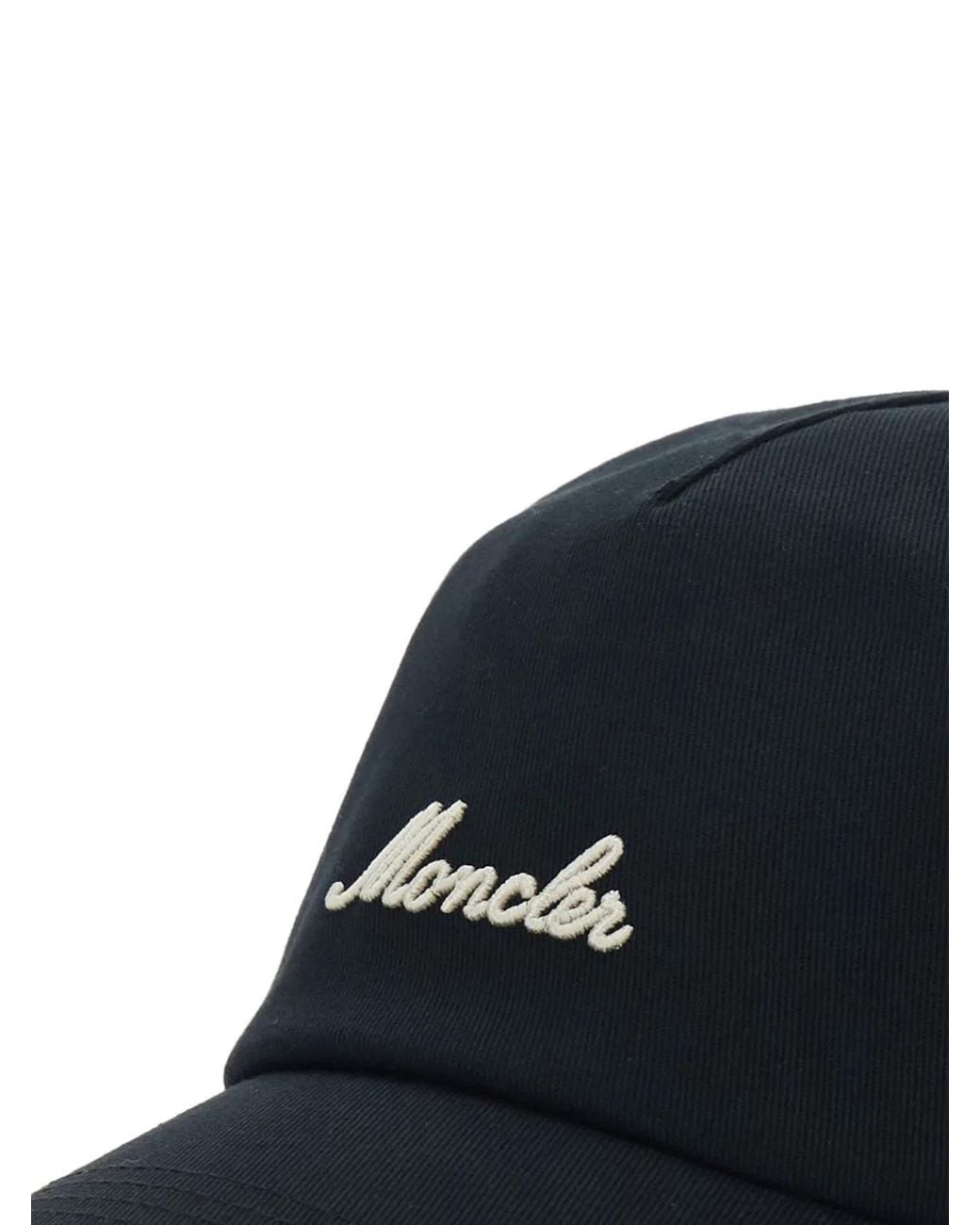 Moncler Black Baseball Cap for men
