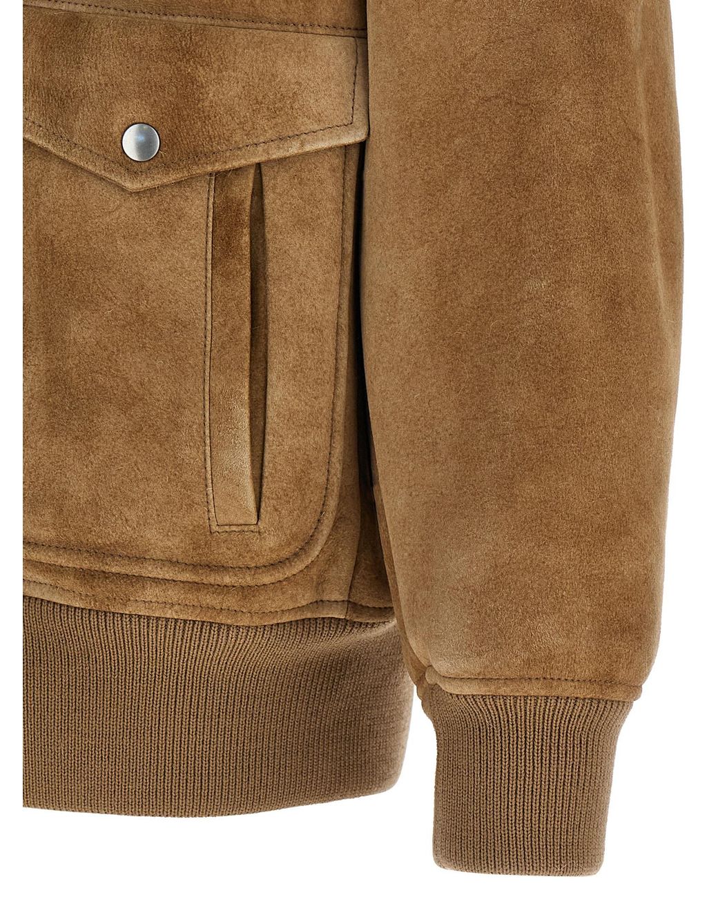 Prada Brown Lamb Leather Bomber