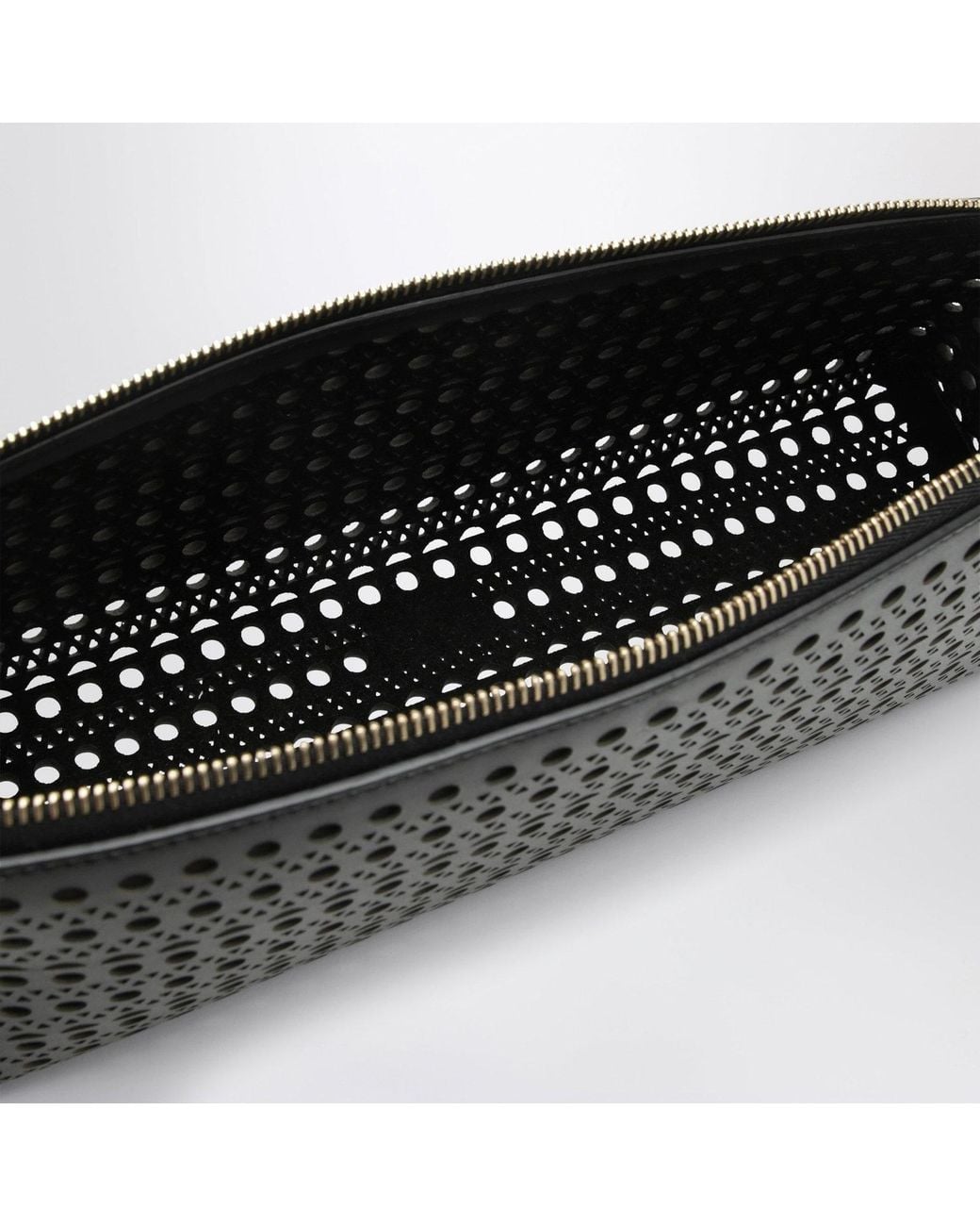 Alaïa Black Alaia Delta Calfskin Clutch Bag