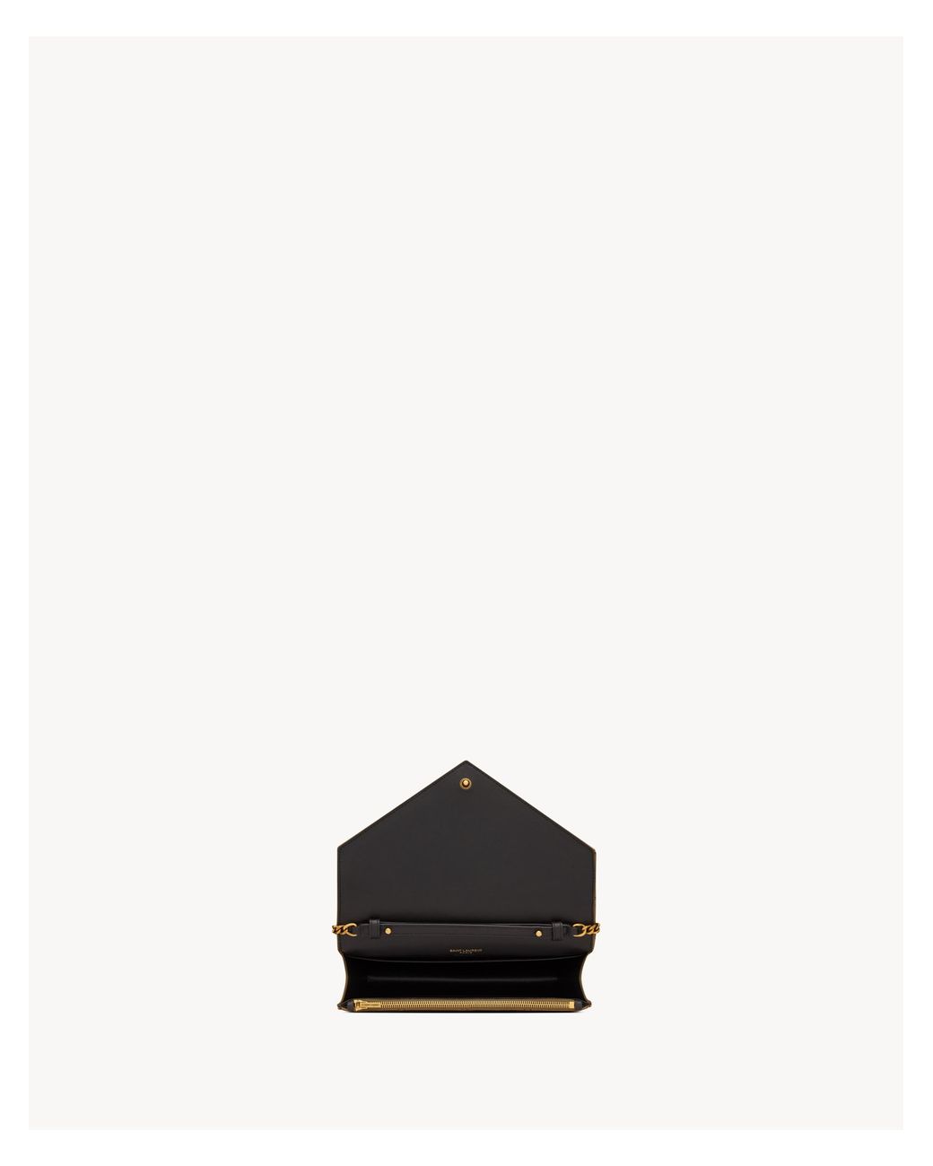 Saint Laurent White Paris Chain Wallet