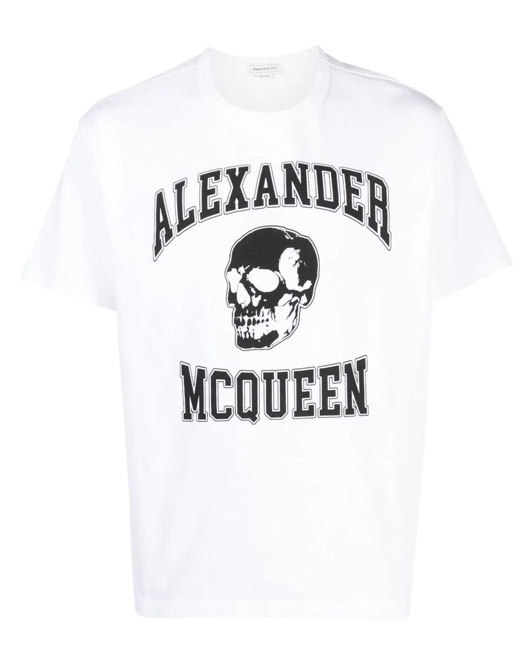 McQueen Blue Skull Logo T Shirt for men