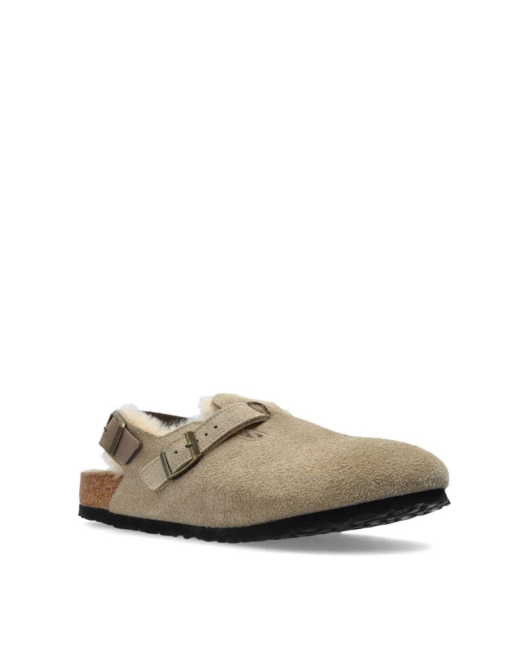 Birkenstock White Tokio Shearling Suede Mules for men