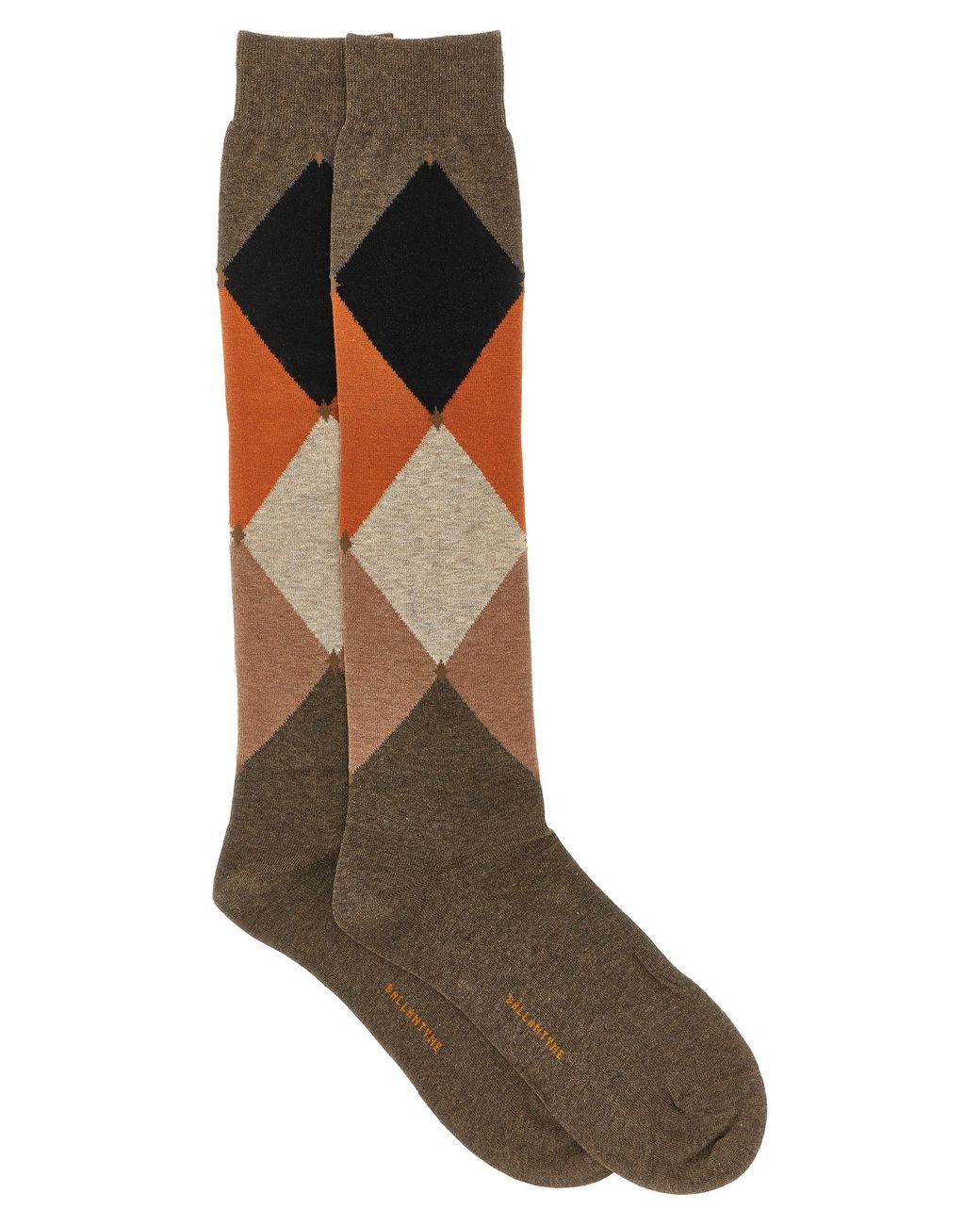 Ballantyne Gray Diamond-Shaped Socks for men