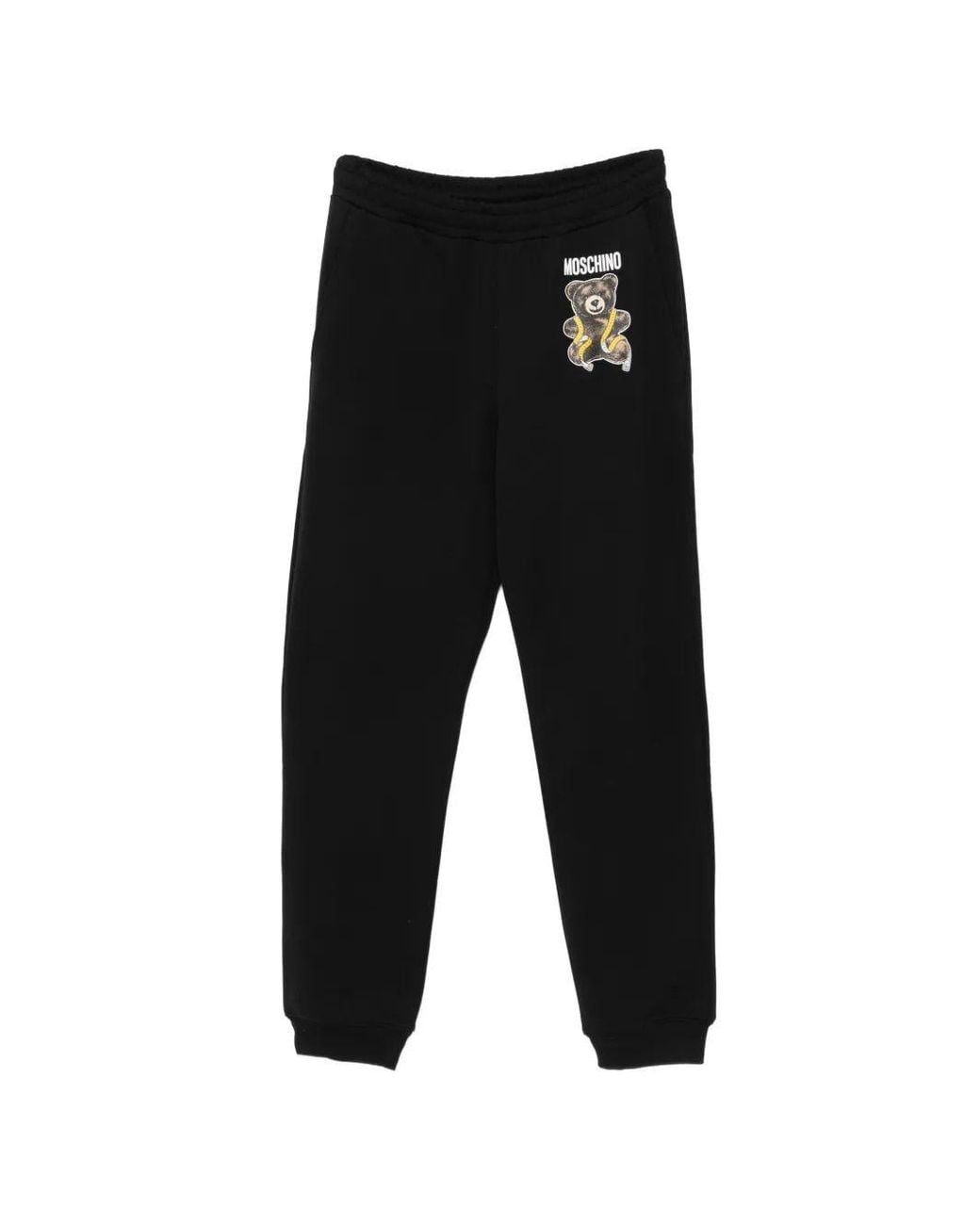 Moschino Couture Black Moschino Teddy Bear Pattern Tracksuit Bottoms for men
