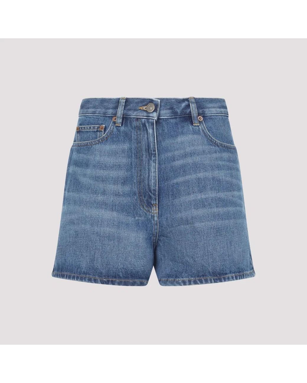 Valentino Blue Medium Cotton Denim Shorts