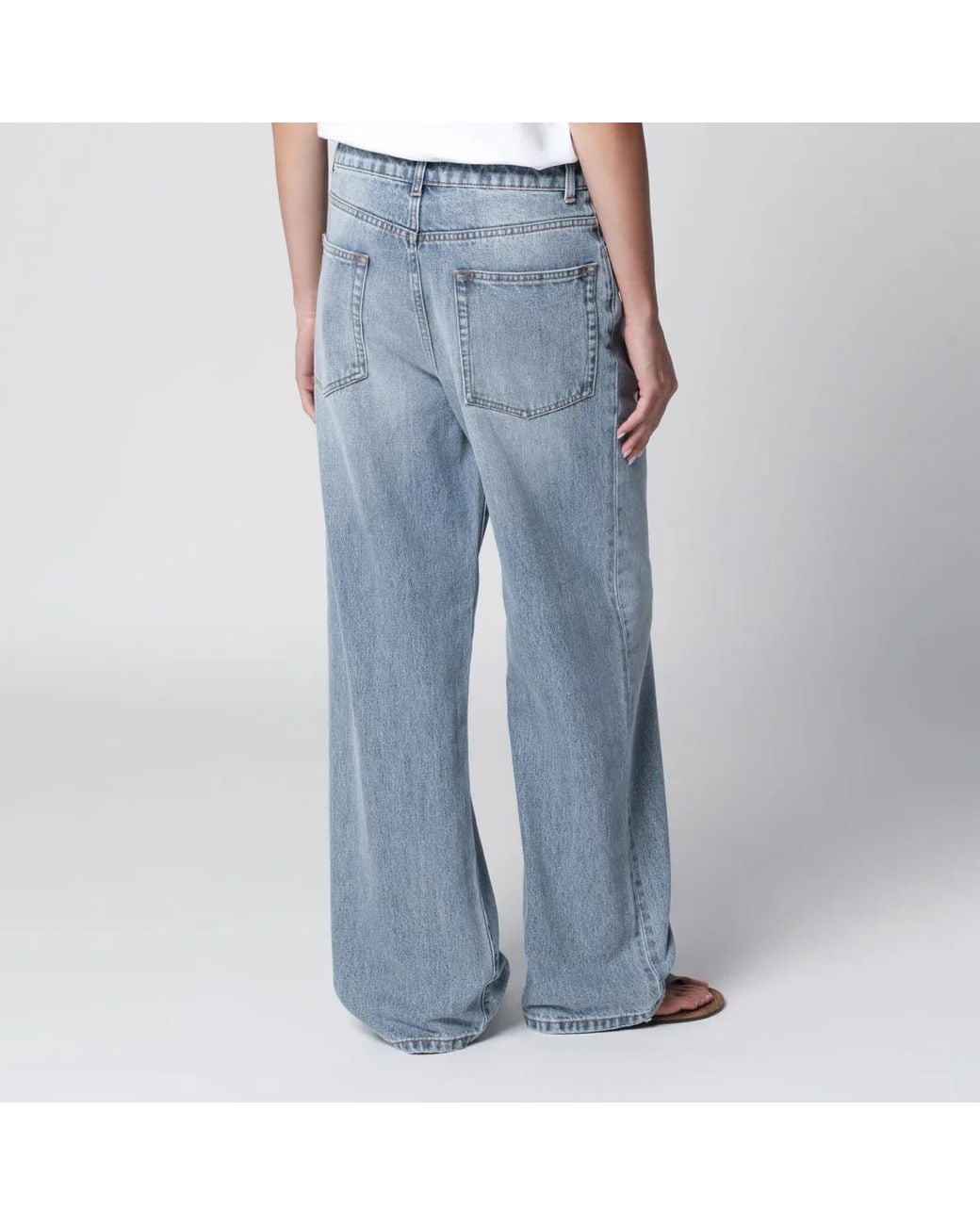 Rohe Blue Washed-Effect Bruun Wide-Leg Jeans