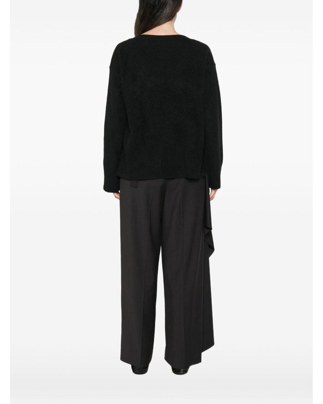 C.t. Plage Black Wool V-Necked Jumper