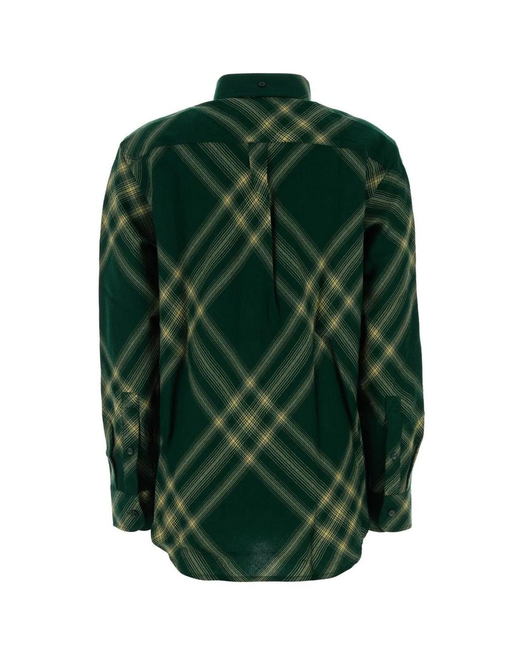 Burberry Green Checks Button Down Collar Shirt