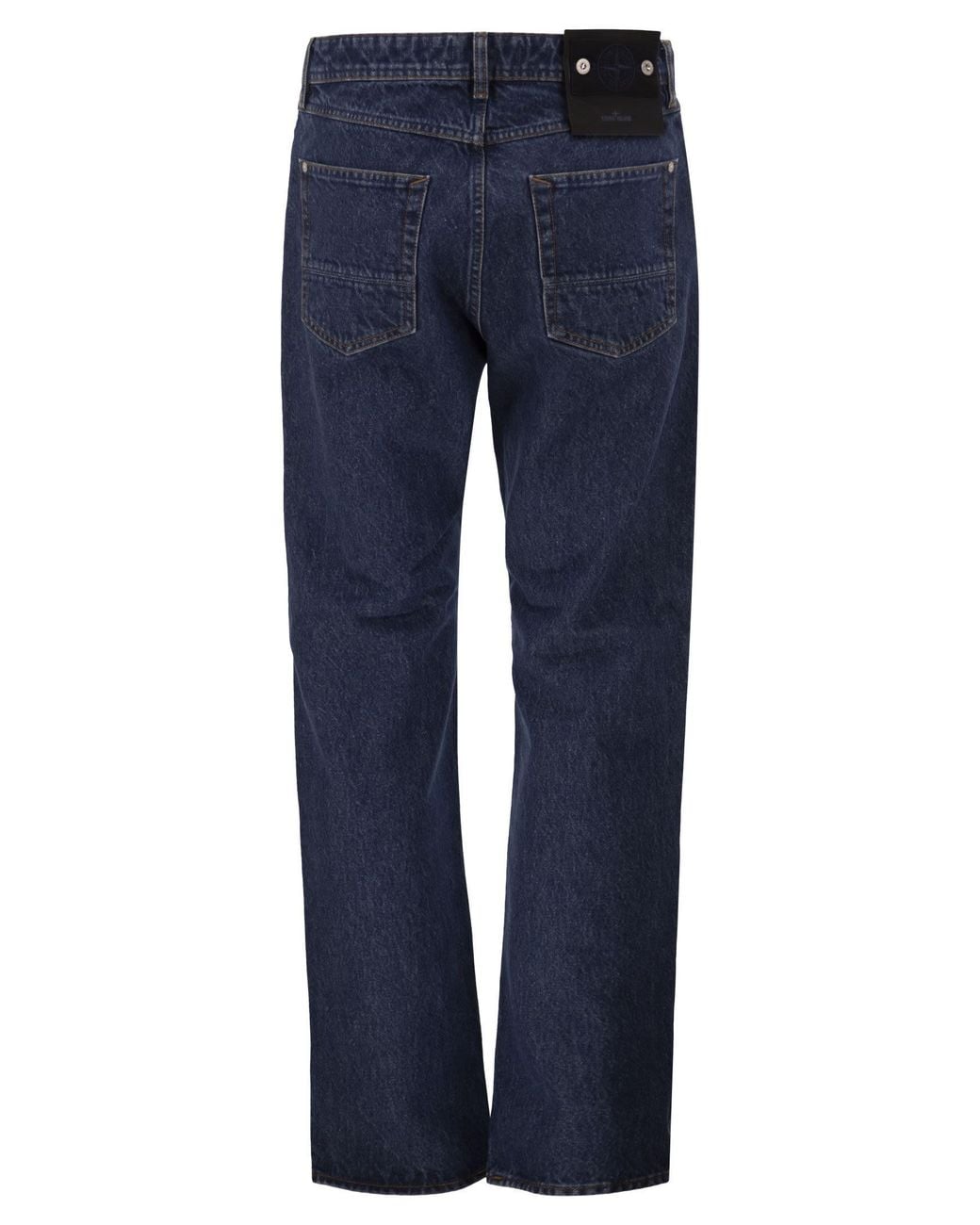 Stone Island Blue Straight-Leg Five-Pocket Cotton Jeans for men