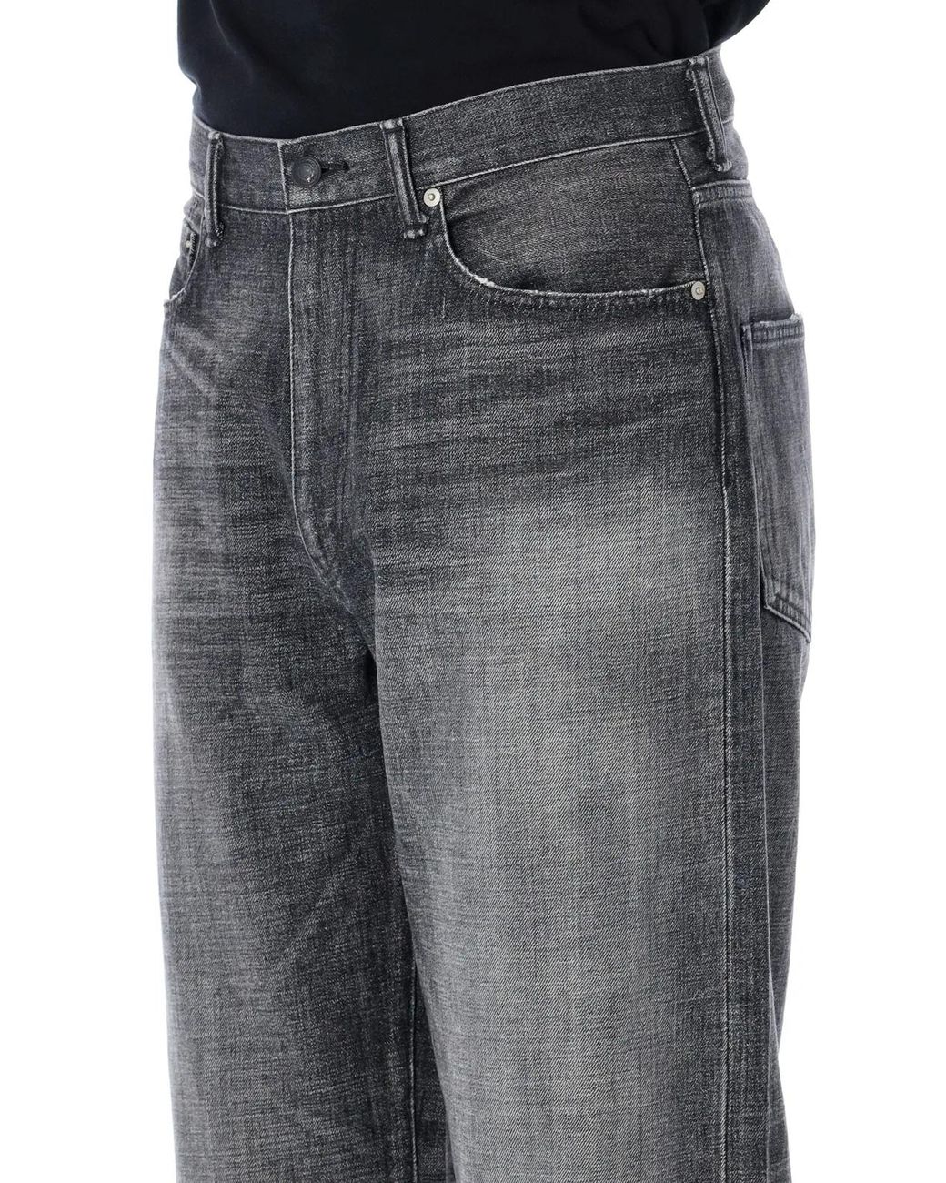 Nanamica Gray Washed Selvedge Denim Jeans for men