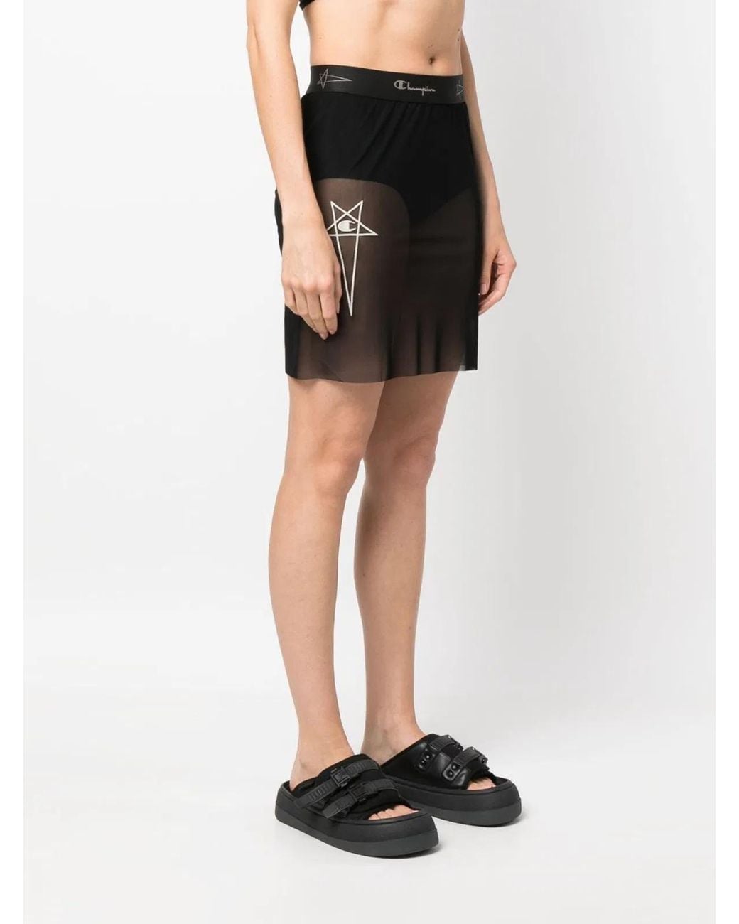 Champion x Rick Owens Black Rick Owens X Champion Logo Skirt