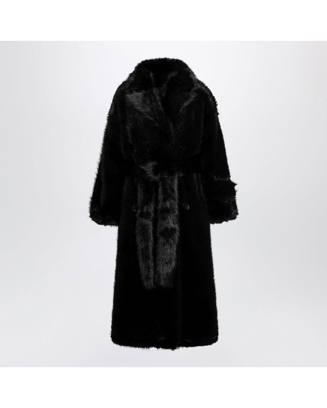 BB COUTURE Black Jackie Doublebreasted Coat With Belt