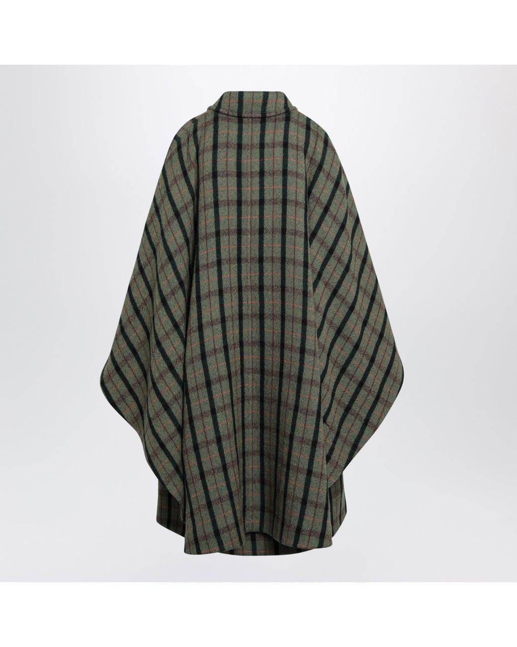Chloé Green Check Cape Coat
