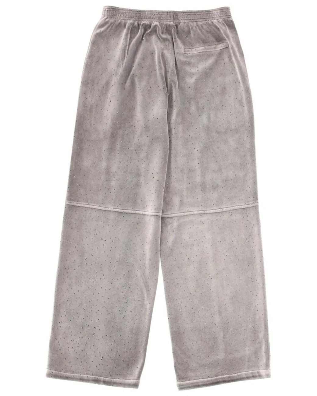 T By Alexander Wang Gray Jogger Pants With Logo Cotton Trousers