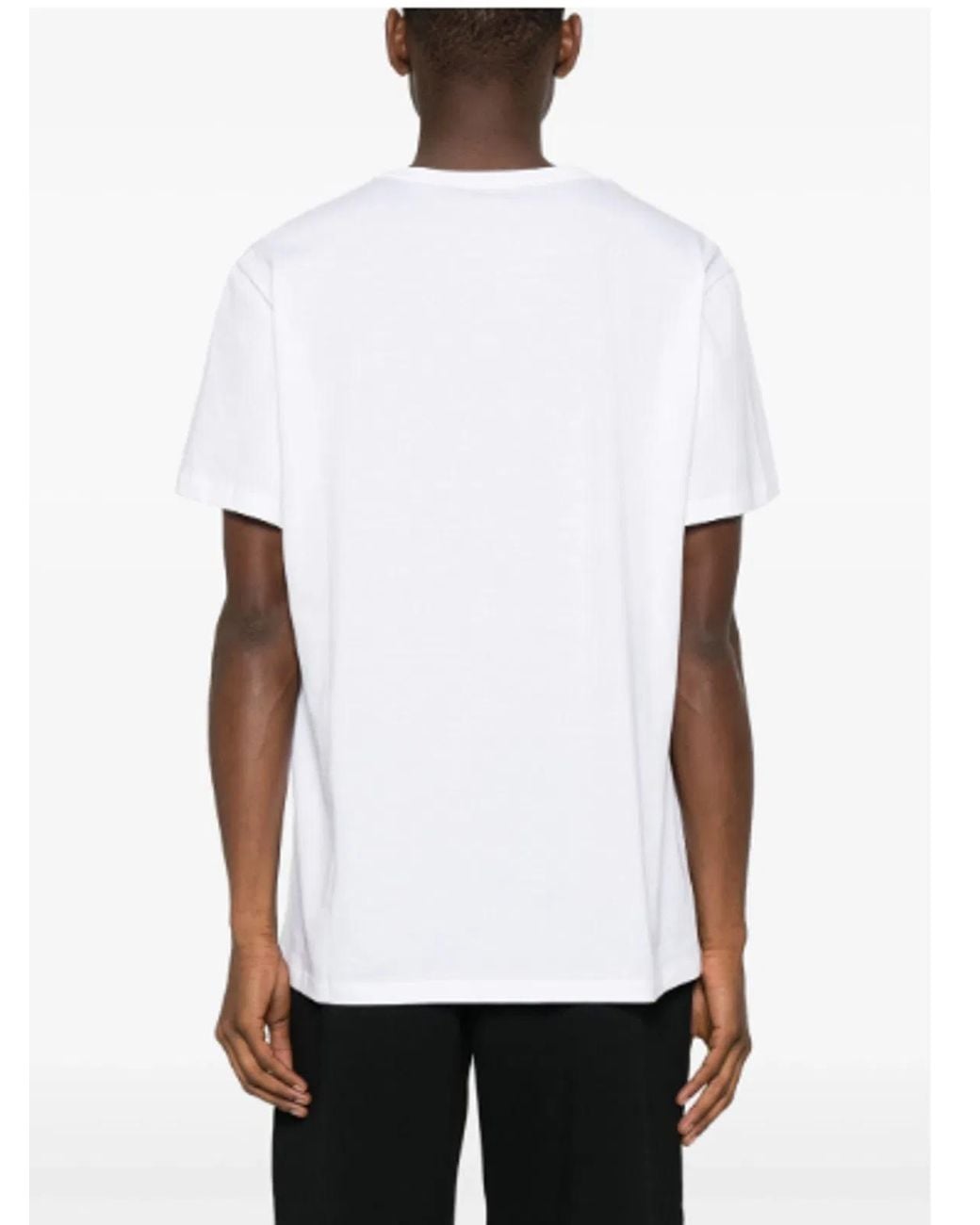 McQueen White Skull Print T Shirt for men