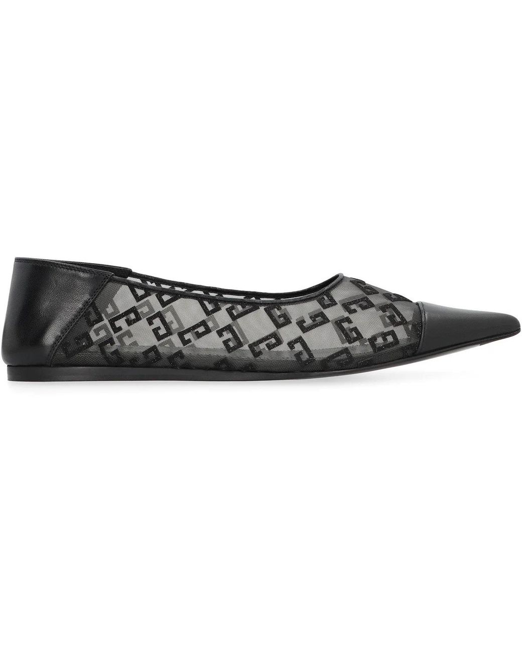 Givenchy Black 4G Pointy-Toe Ballet Flats