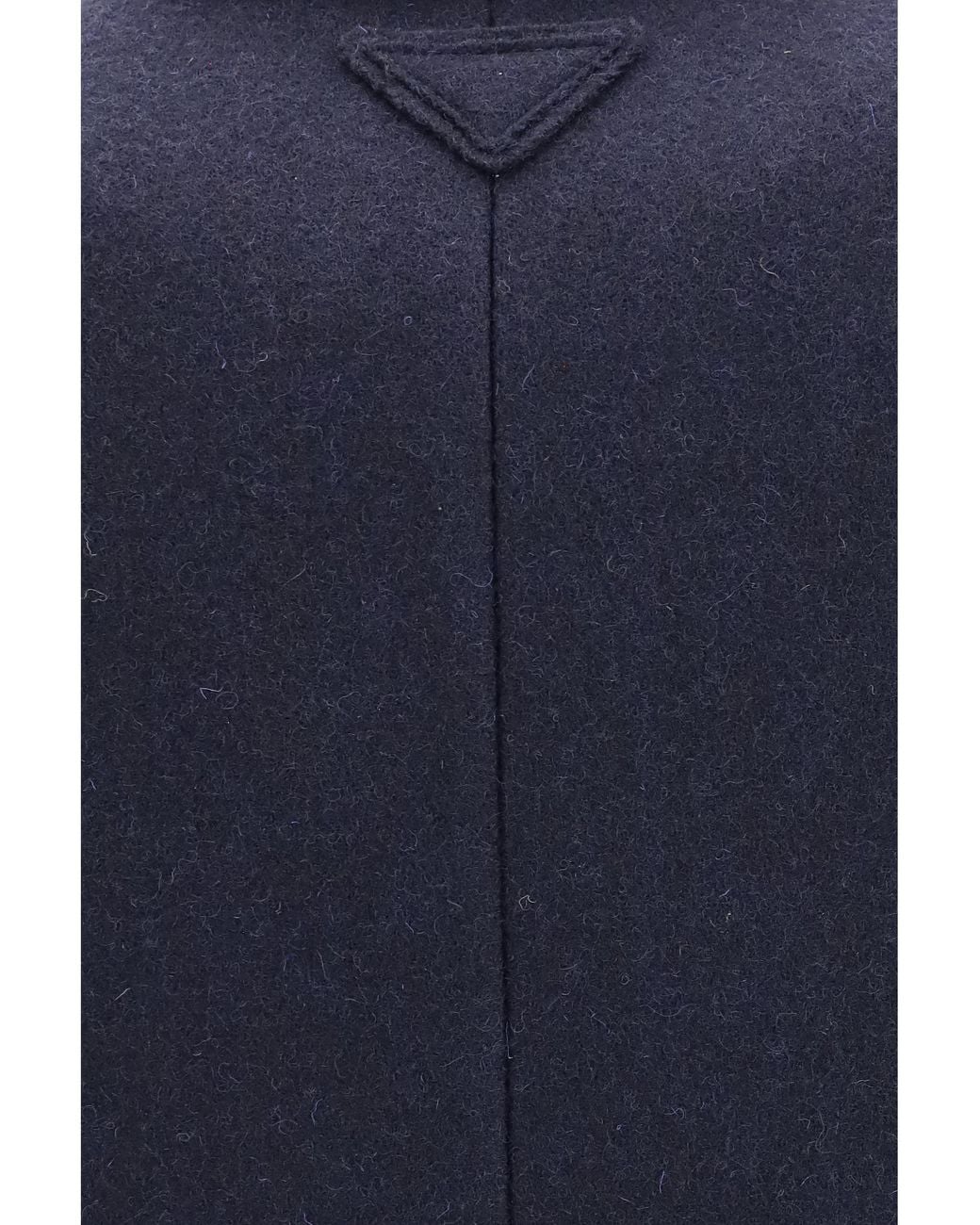 Prada Blue Shetland Wool Double Breasted Coat