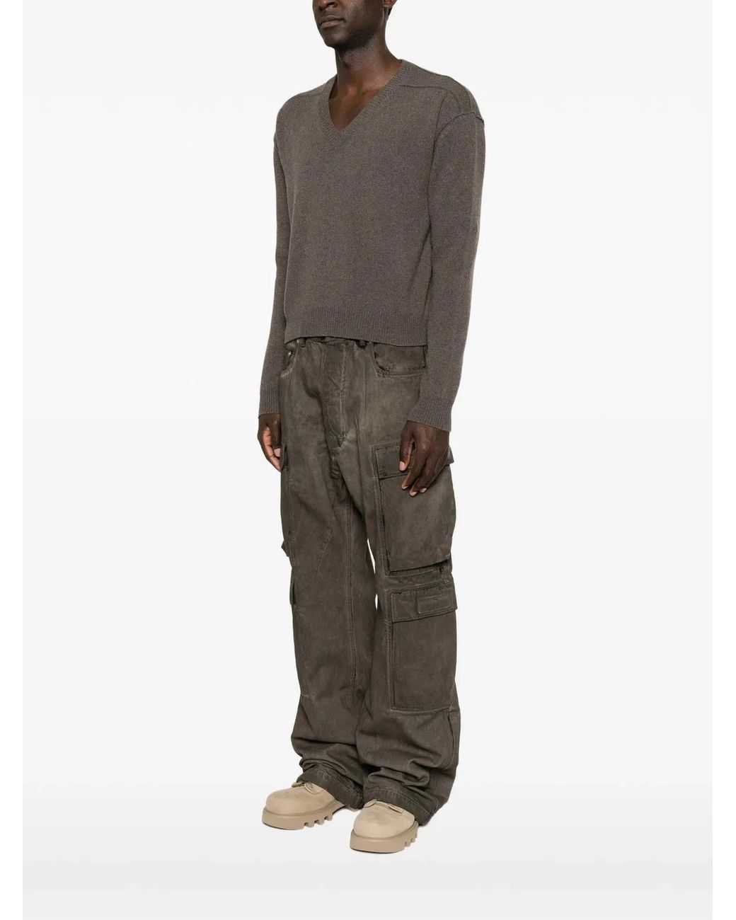 Rick Owens Brown Tommy V Neck for men
