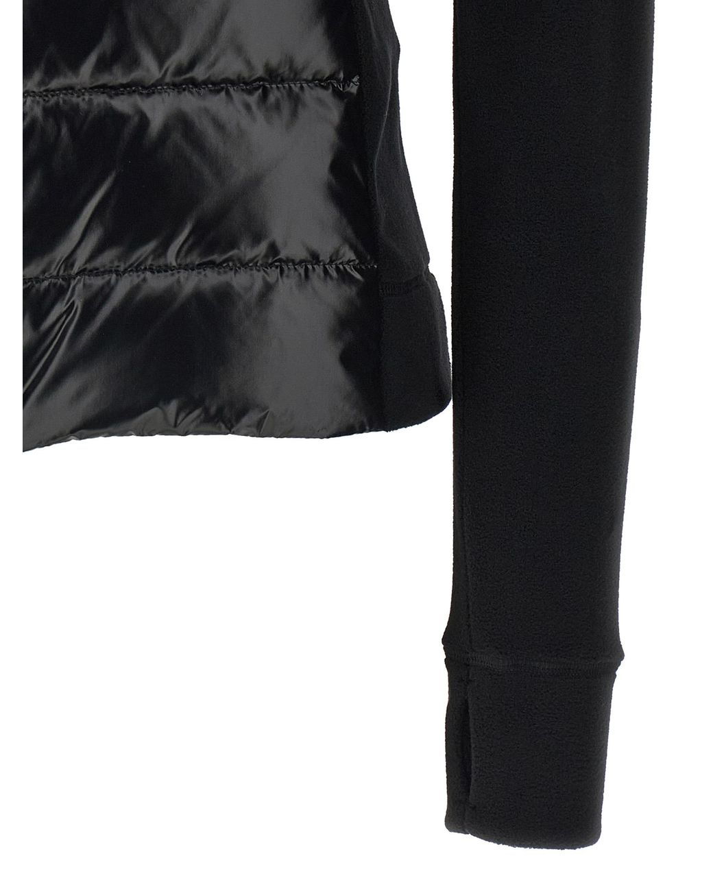 Moncler Black Padded Cardigan With Hood And Zip