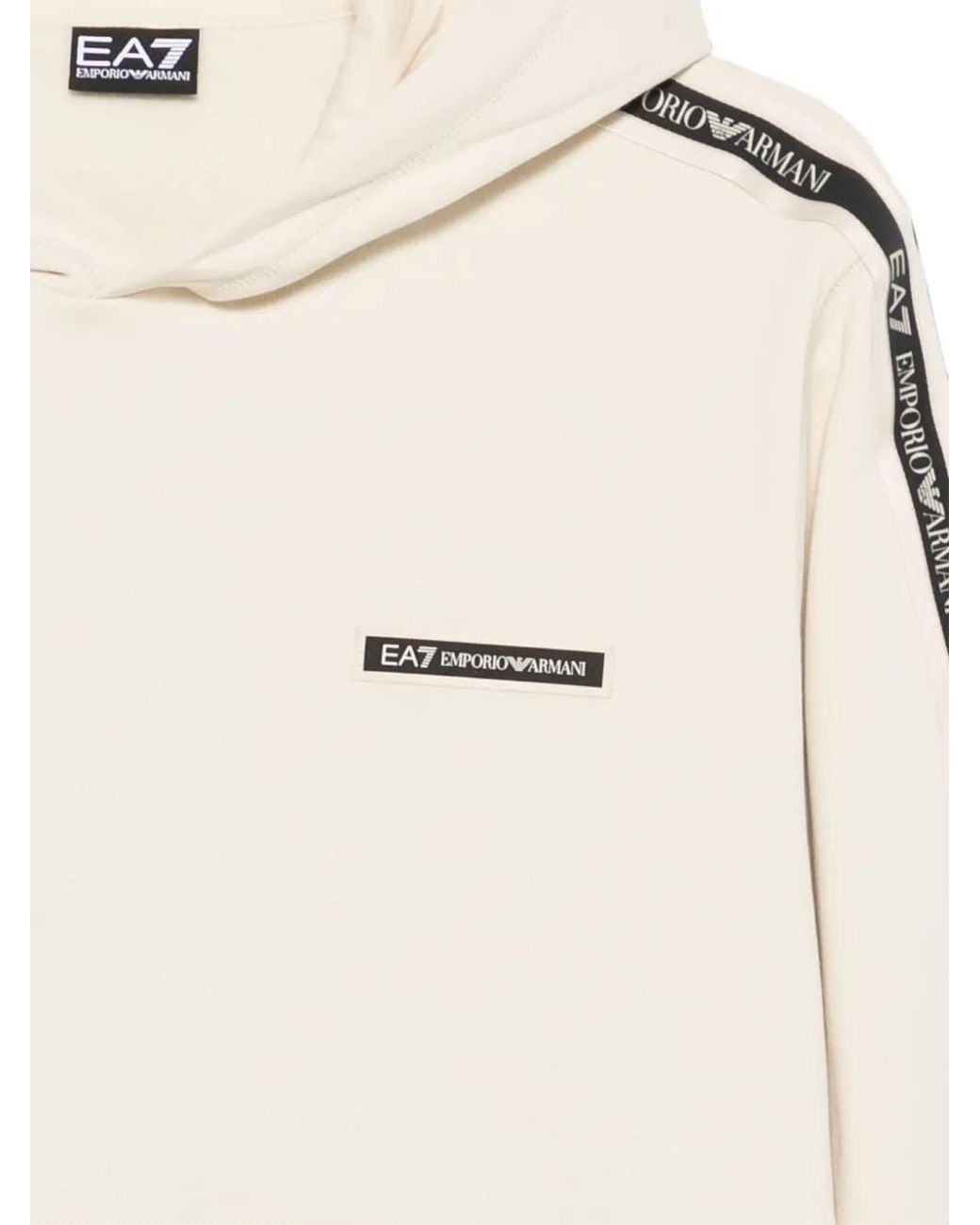 EA7 Natural Emporio Armani Hoodie With Logo Stripe for men