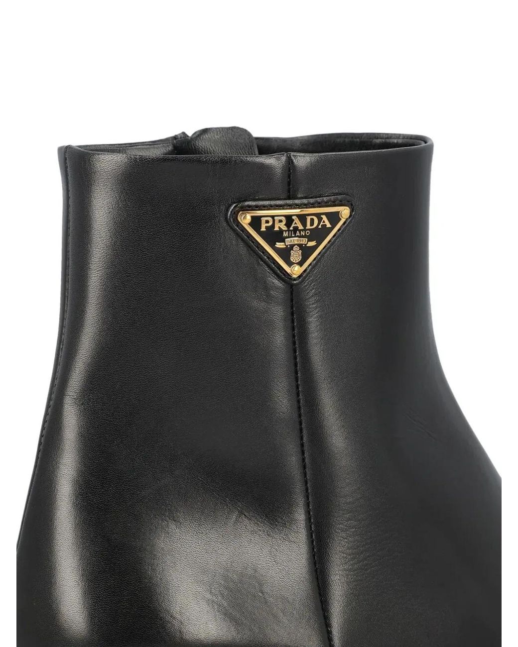 Prada Black Logo Triangle Boots