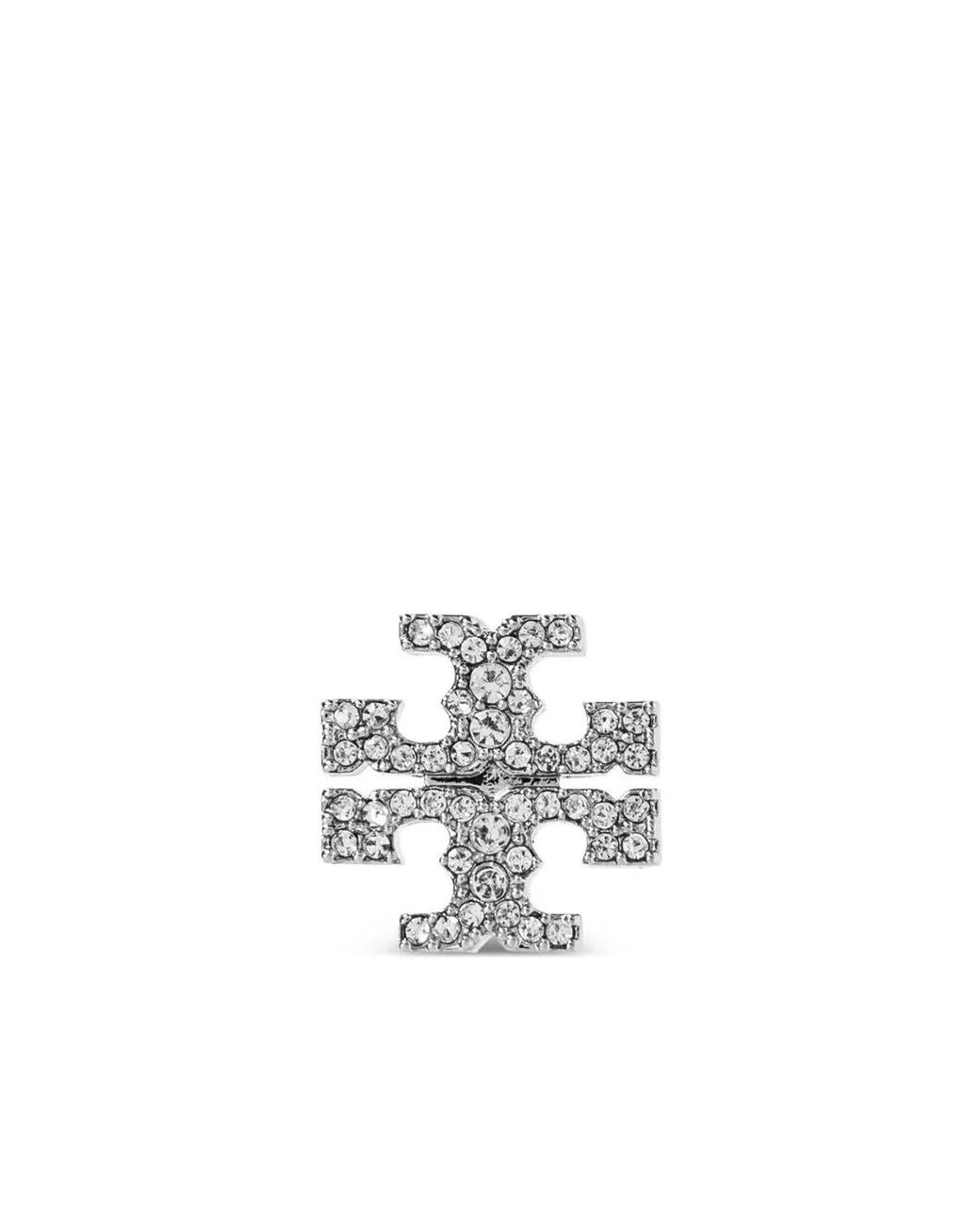 Tory Burch White Crystal Brass Jewelry