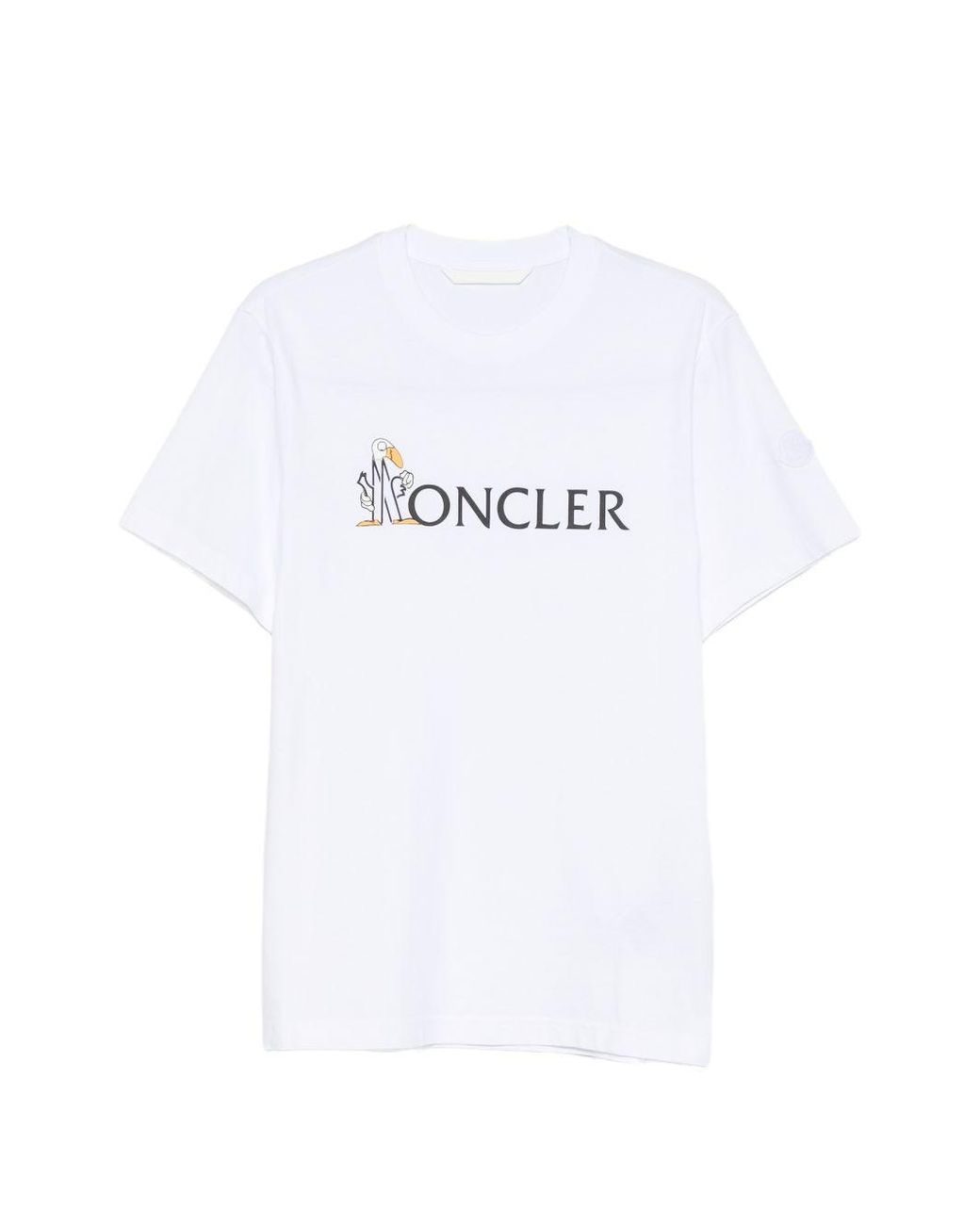 Moncler White Mon Duck Printed T-Shirt for men
