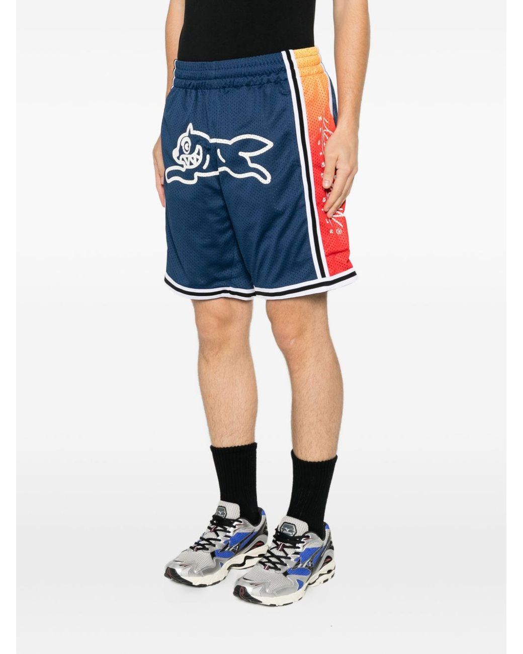 BBCICECREAM Blue Logo Basket Shorts for men