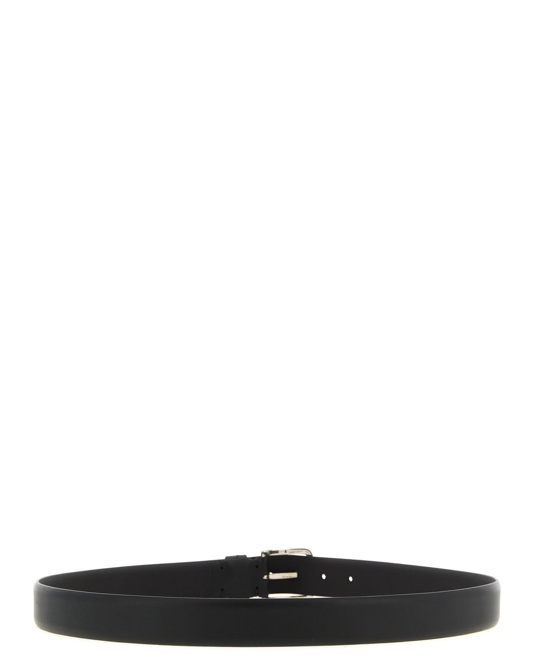 ZERBINI CLAUDIO Black Smooth Leather Belt for men
