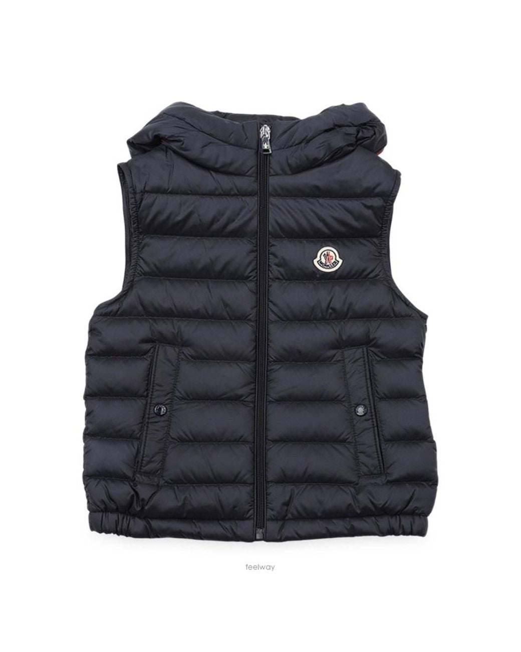 Moncler Blue Vests With Logo