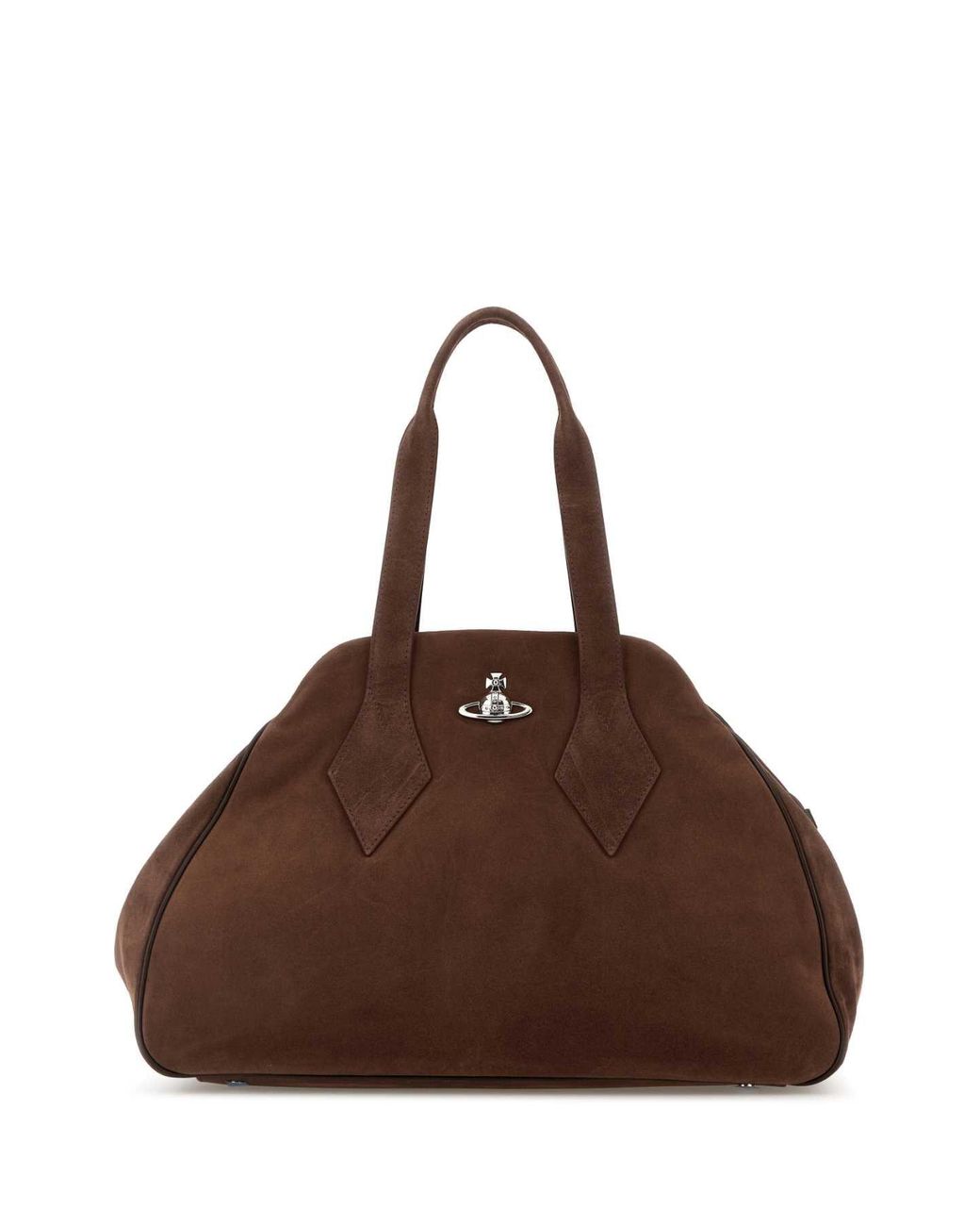 Vivienne Westwood Chocolate Suede Large Yasmine Shoulder Bag in