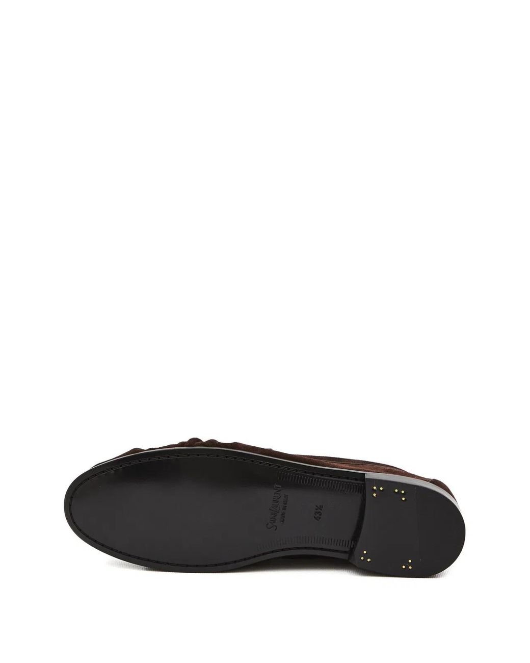 Saint Laurent Brown Cassandre-Detail Loafers