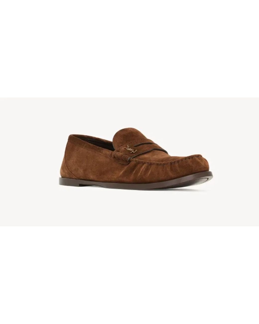 Saint Laurent Black Laurent Suede Leather Loafers for men
