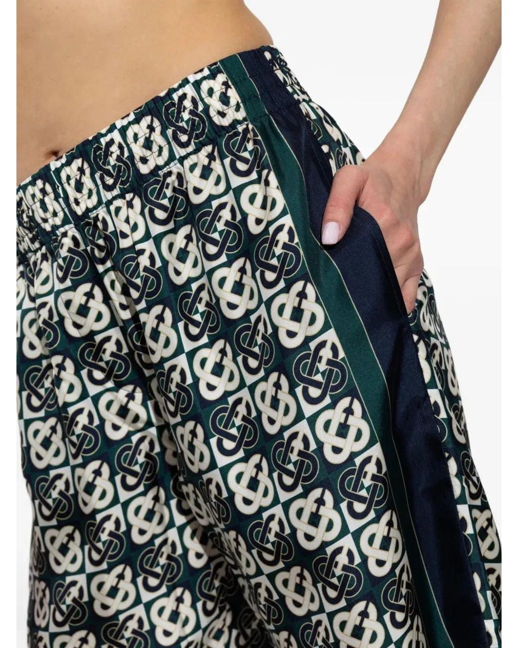 Casablanca Green Monogrammed Printed Trousers
