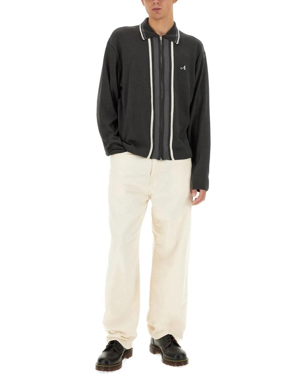 AWAKE NY Black Shirt With Zip for men