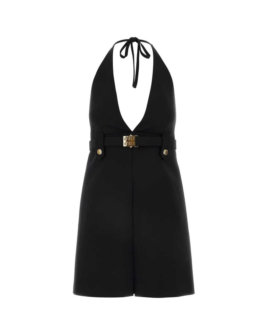 Miu Miu Black Stretch Wool Dress