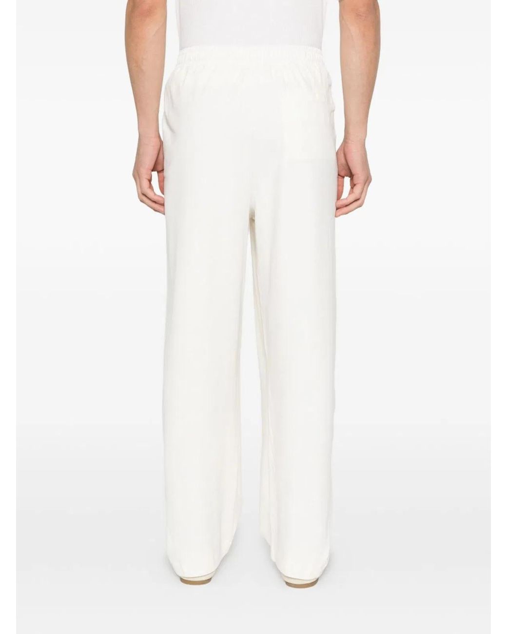 Emporio Armani White Straight-Leg Trousers for men