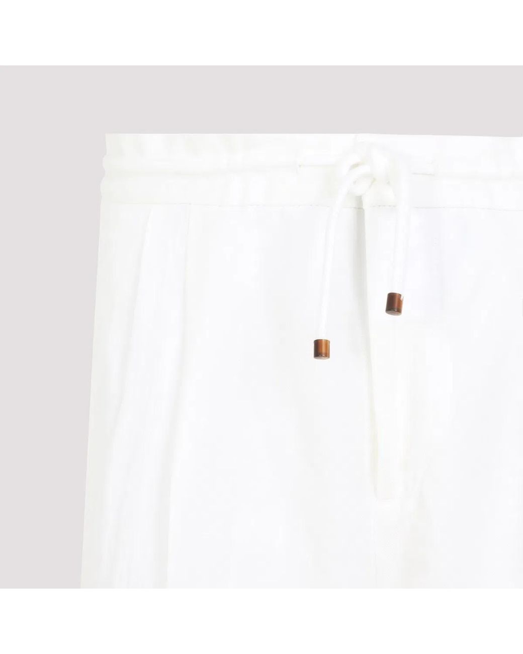 Brunello Cucinelli White Leisure Fit Trousers for men