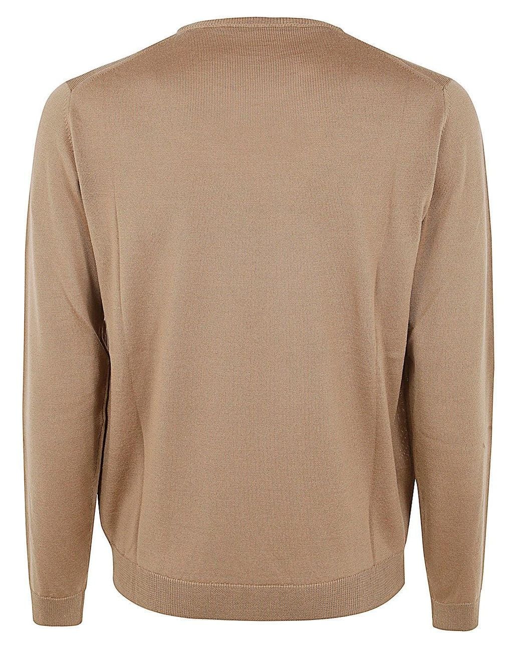 Nuur Brown Round Neck Pullover for men