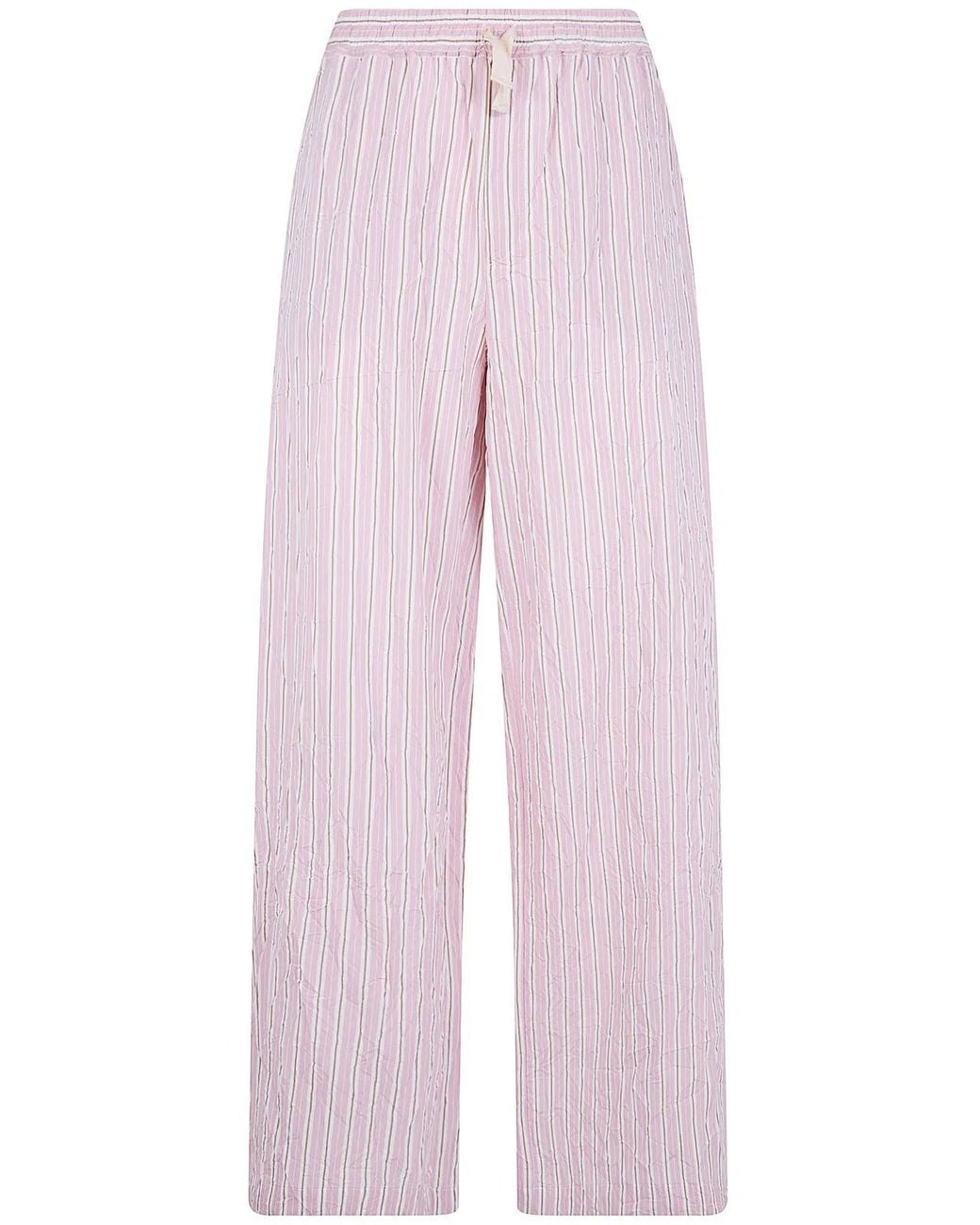 Nuur Pink Striped Trousers With Elastic for men