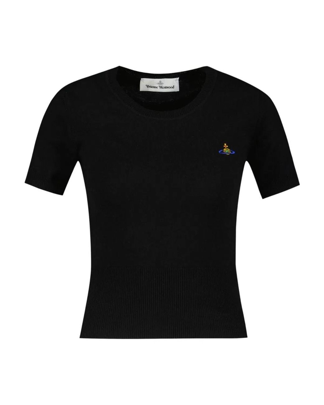 Vivienne Westwood Black Bea Knitted Cotton And Cashmere Tshirt